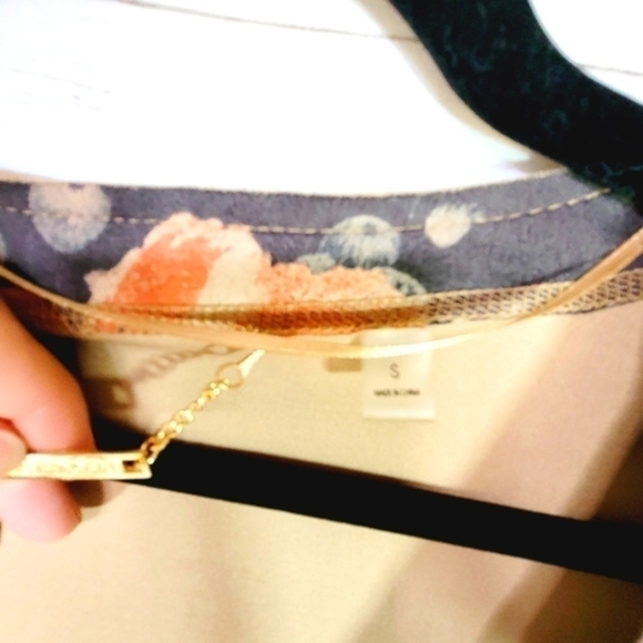 T TAHARI FAUX SUEDE FLORAL OPEN DRAPE JACKET, SZ SMALL - Picture 8 of 16